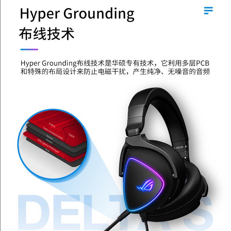 ROG玩家国度棱镜S头戴式电竞游戏耳机同步有线无线降噪耳麦棱镜2
