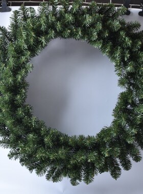 出口圣诞绿色PVC圆头花环70和90公分装饰花环圣诞场景酒店布置圈
