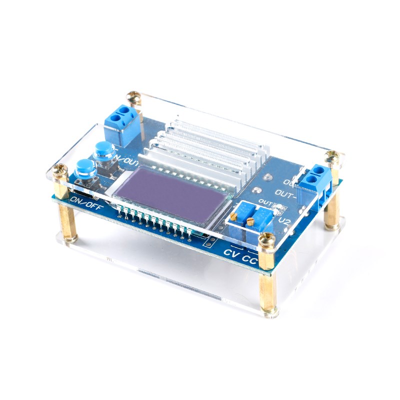 12A可调降压稳压模块 恒压恒流12KX LCD数显电压电流功率 水晶壳