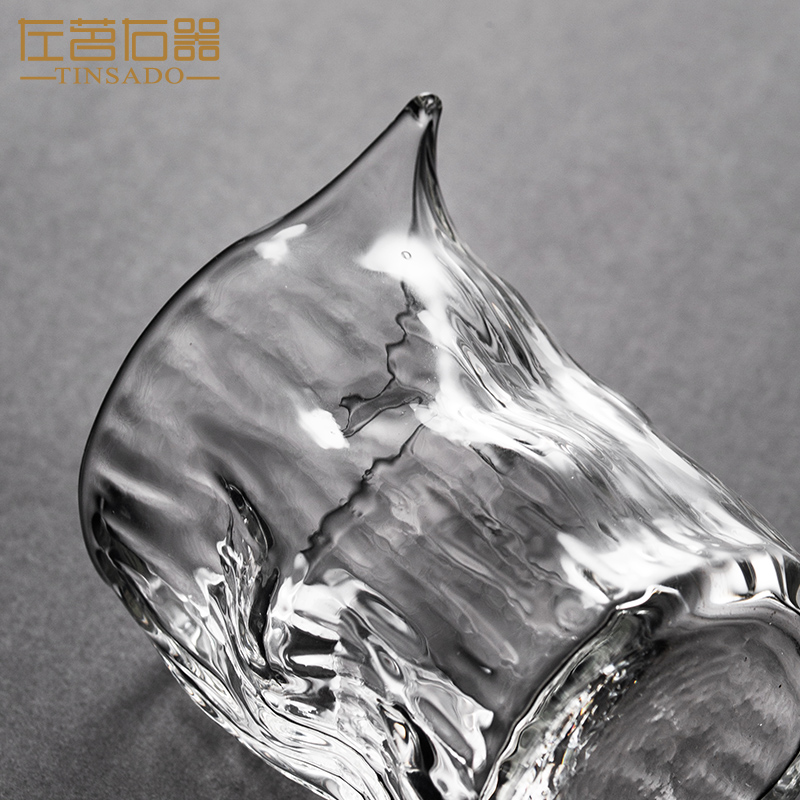 左茗右器树皮纹长嘴公道杯家用耐热茶海日式茶具玻璃分茶器分茶杯