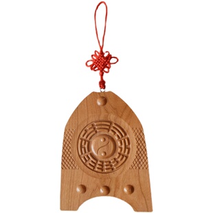 桃木富贵鱼八卦牌大门对阳台穿堂煞专用前门入户门对窗户客厅挂件