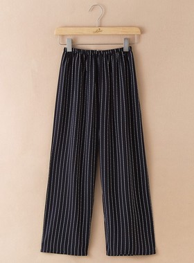 棉绸睡裤妈妈纯棉睡衣女夏季可外穿大码中老年女装薄绵绸家居裤春