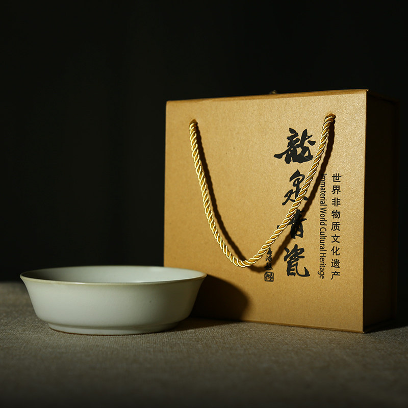 赋比兴 纯手工青釉大号笔洗 景德镇笔洗多用陶瓷缸墨斗盛墨汁墨盒