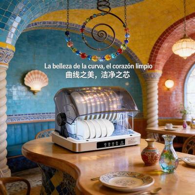 金属童锁抑菌消毒柜带烘干密胺餐具无磁不锈钢消毒柜商用小型