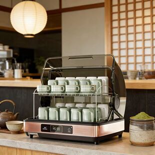 棋牌室泡茶工具奶瓶保洁柜茶杯子消毒柜快速会议室商用茶水消毒柜