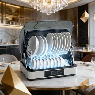 加热分层会议室家庭用餐具消毒柜高端免擦干迷你消毒柜家用小型