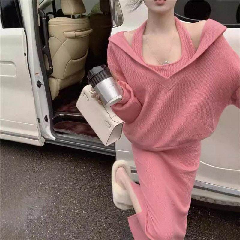 胖mm洋气龄套装女大码显瘦卫衣两件套连衣裙子2025年秋冬季新款