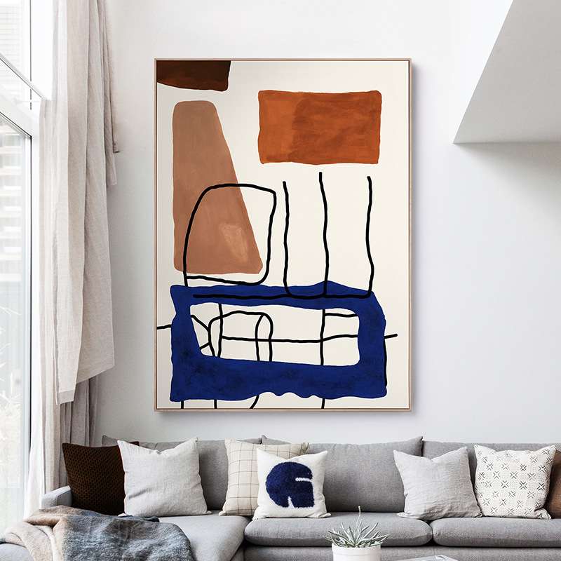 现代客厅抽象极简高级色块墙画工作室壁画卧室玄关餐厅挂画装饰画图片