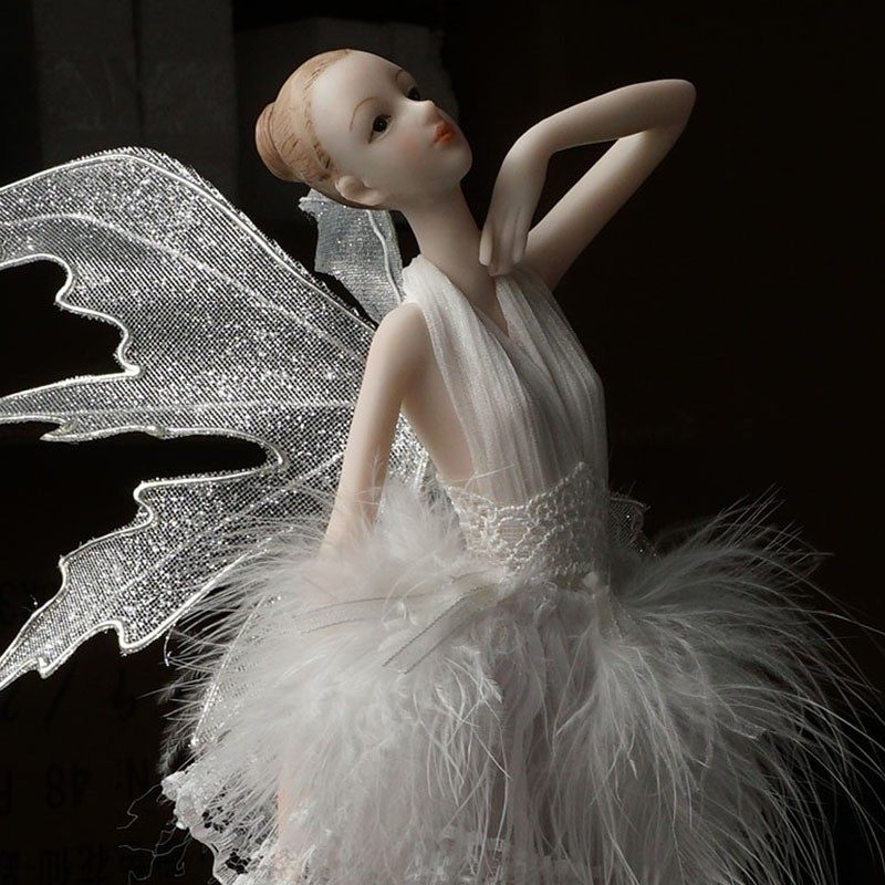 创意唯美可爱芭蕾女孩天使跳舞少女心人物家居装饰品摆件生日礼物