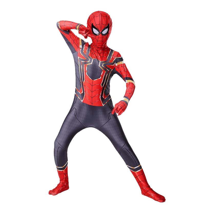 蜘蛛侠衣服儿童套装连体紧身衣男孩cos服战衣六一节男童演出服装