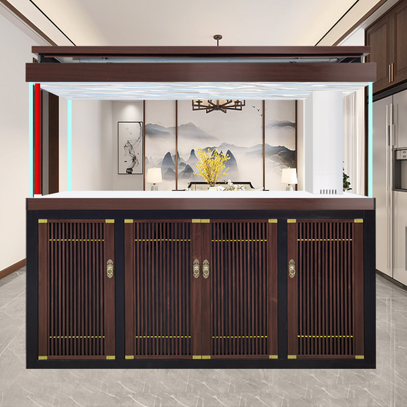 鱼缸家用客厅大型落地龙鱼缸水族箱屏风玄关隔断柜2023新款免换水