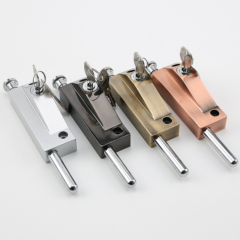 一绘轩旋转门插销锁大门落地锁插销木门弹簧插销别墅大门旋钮地锁