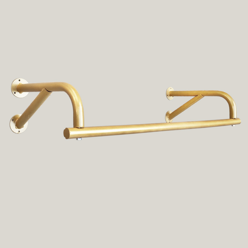 铁艺服装店上墙展示架壁挂衣架带板侧挂男装挂衣杆女装店金色货架