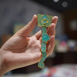洛阳二里头博物馆文创冰箱贴金属绿松石铜牌饰龙形器伴手礼纪念品