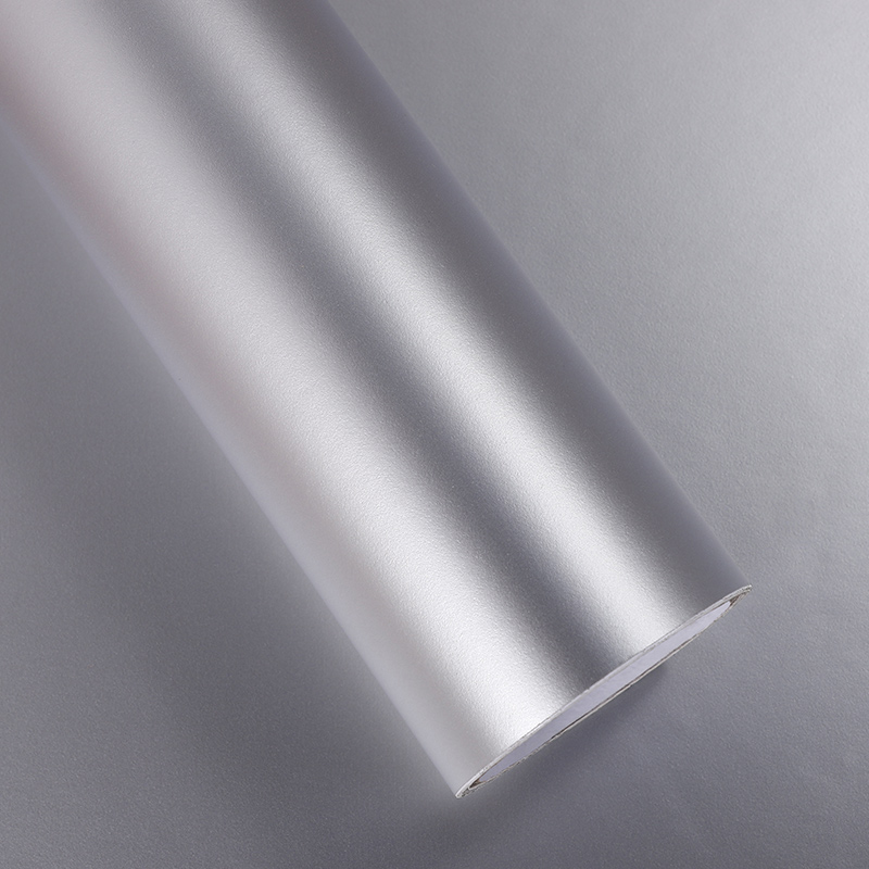 银色色喷砂哑光贴纸浅灰仿金属不锈钢自粘厨房防水橱柜家具贴贴膜