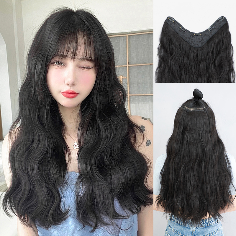 倾慕假发片 一片式假发女长发无痕接发片 水波纹三片式蓬松增发量