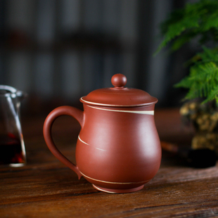 荣昌陶男士紫砂杯茶杯全手工带盖绞泥办公杯定制泡茶杯茶具主人杯