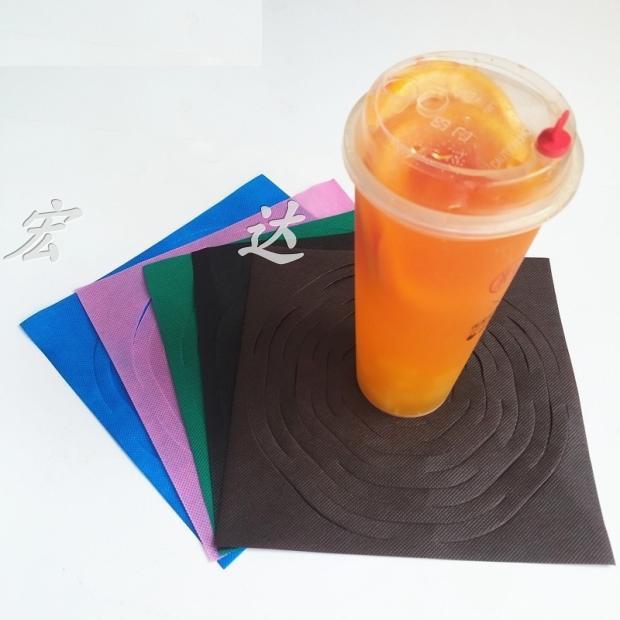 无纺布咖啡奶茶外卖打包袋饮料一杯袋创意镂空绿色单杯环保拉花袋