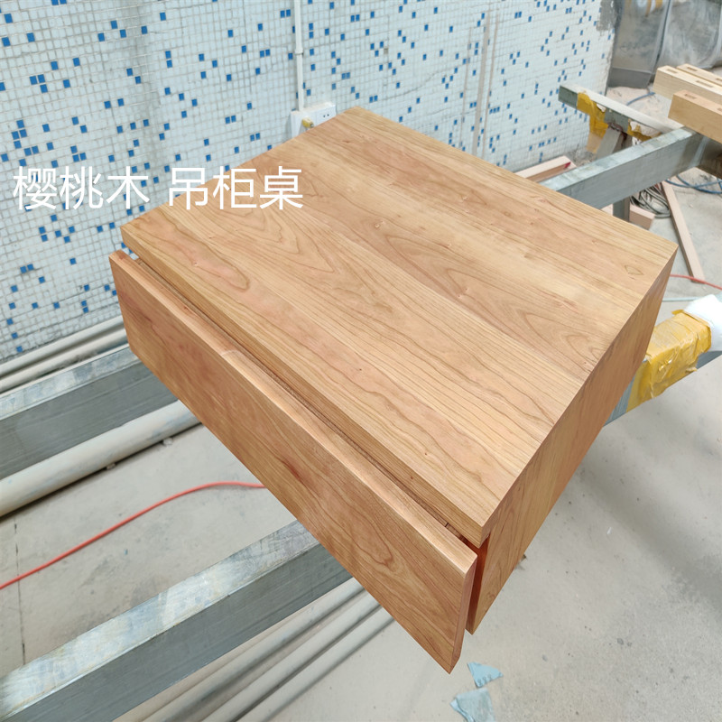 樱桃木红橡定制实木一字隔板置物架搁板墙壁木板书架层板装饰板