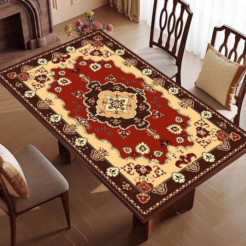 美式餐桌垫轻奢高级感茶几垫防油防水隔热耐高温复古皮革免洗桌布,居家布艺,桌布,淘宝优惠券,粉丝福利购,淘宝优惠卷