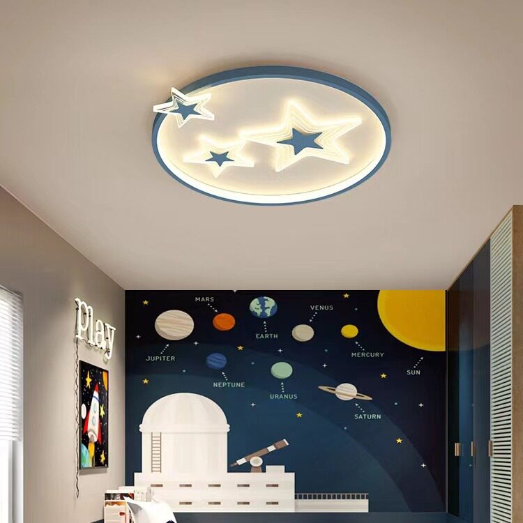 LED吸顶灯现代简约个性创意灯饰儿童房男孩女孩卡通灯星星灯具