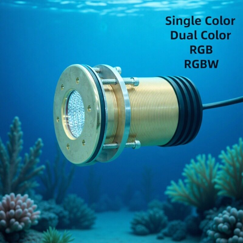 80瓦IP68全防水蓝光绿光 RGB RGBW 10-30VDC穿透式船灯游艇灯