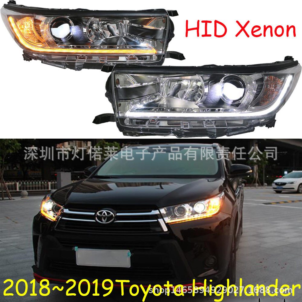 2018~2019汉兰达大灯前照灯全LED+HID；汉兰达前大灯日行灯
