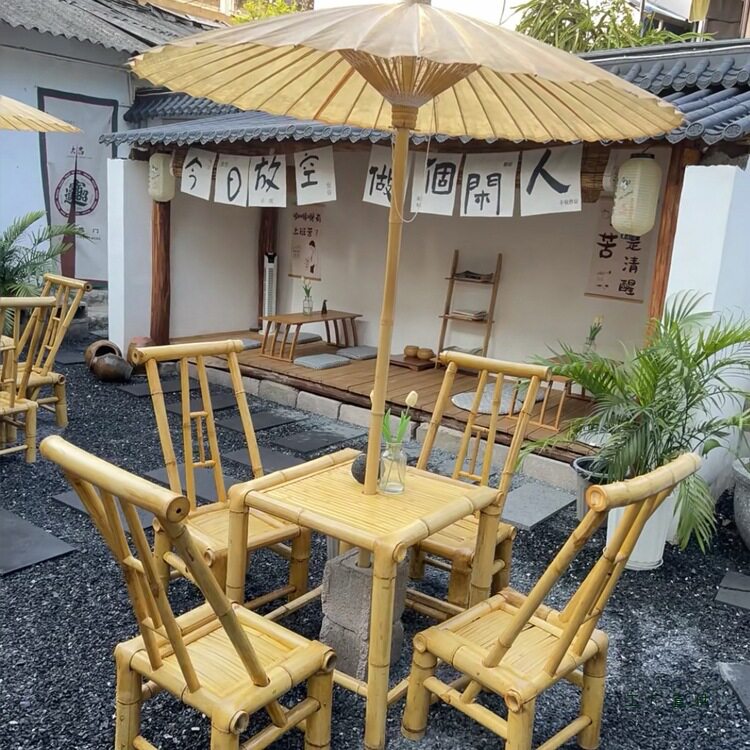 竹椅子靠背椅家用竹凳围炉煮茶民宿罐罐茶老式竹餐椅儿童拍摄道具