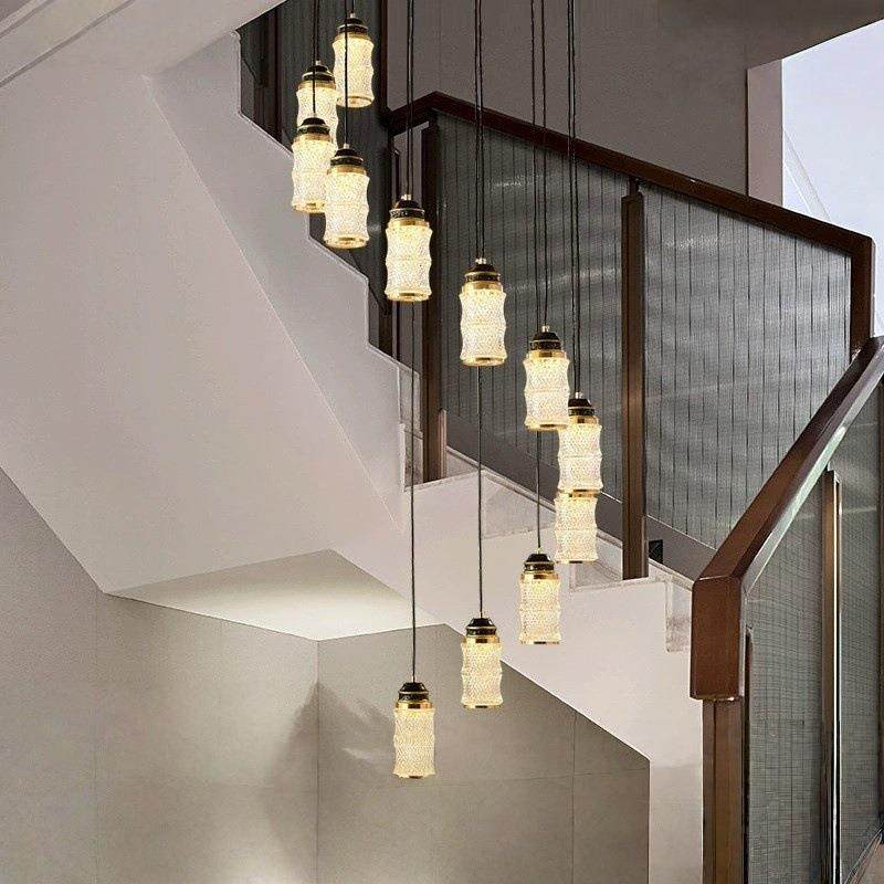 新中式餐吊灯楼梯灯长吊灯复式楼现代简约创意别墅loft公寓客厅灯