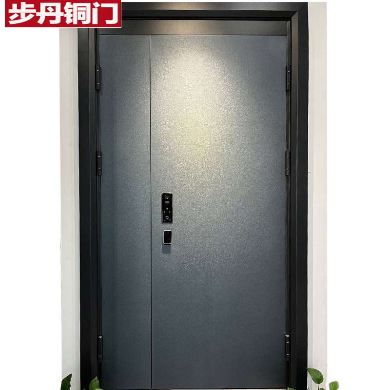 步丹精雕铸铝新款轻奢风防盗门子母门别墅大门入户门永康铜门