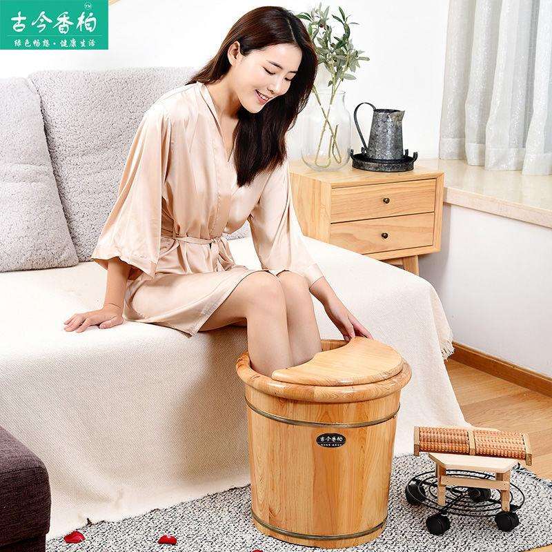 香柏木泡脚木桶家用木质洗脚木盆足浴盆实木高深桶过小腿泡脚泡脚