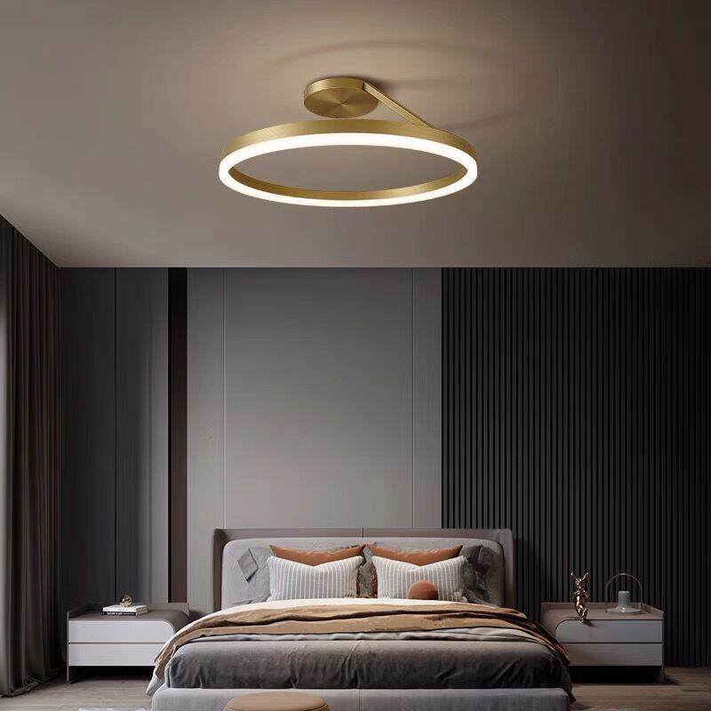 现代极简设计师个性全铜卧室吸顶灯具轻奢高端别墅阳台书房玄关灯