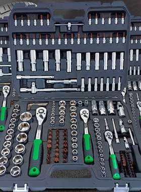 171pcs汽修工具组合棘轮扳手套筒组合适合多种维修场景方便快捷