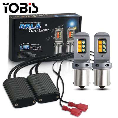 优彼斯BA15S解码双色LED转向灯1156转向灯7440日行灯CREE12SMD