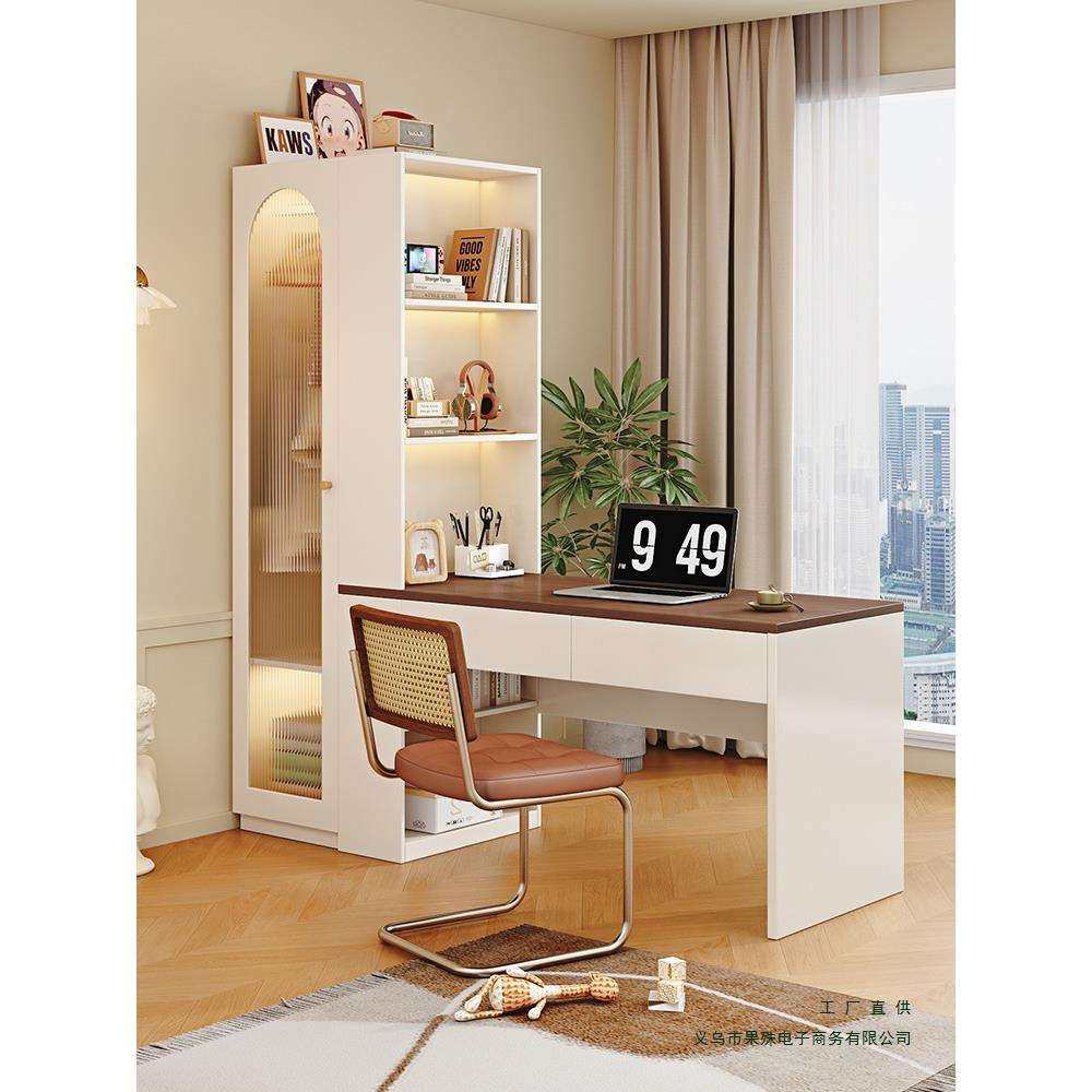 实木转角衣柜书桌一体组合柜卧室家用小户型儿童房电脑桌组合衣橱