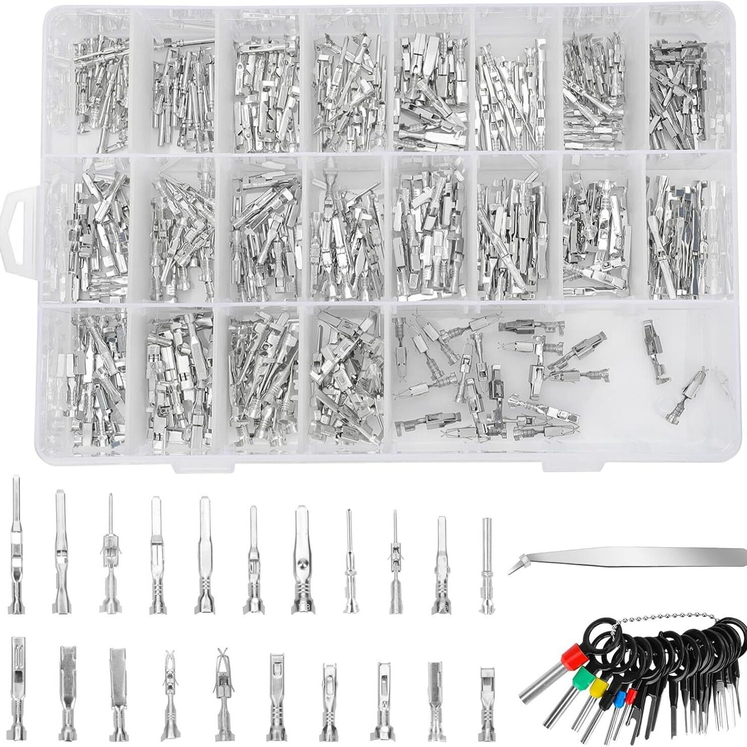 跨境批发420PCS1-3.5mm汽车连接器插针配件公母接插件线束端子