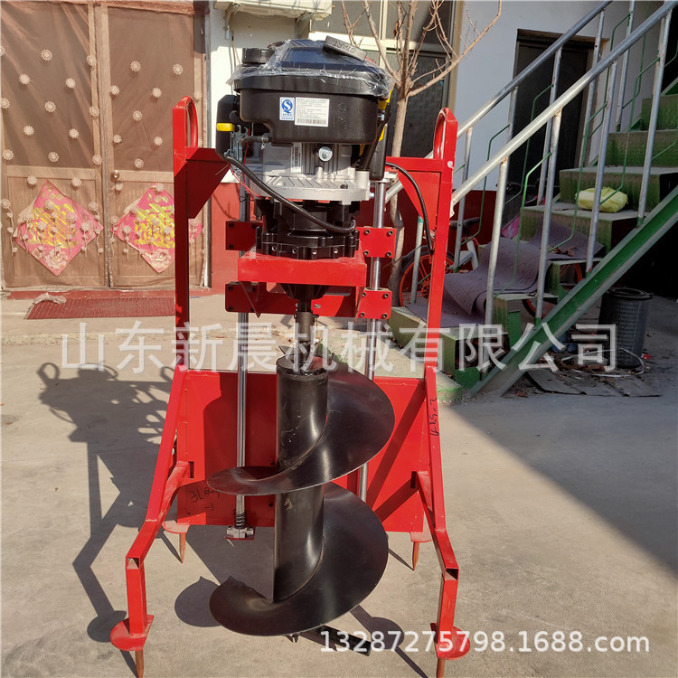 手提式汽油挖坑机手推带架子地钻机种树螺旋挖坑机