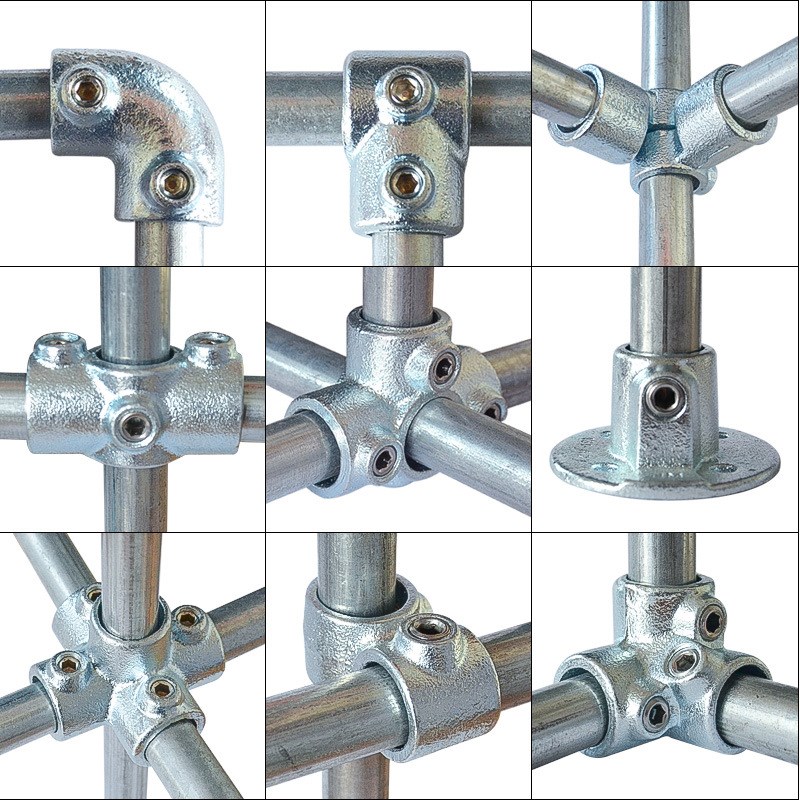 钢管框架连接件   25mm镀锌圆管 弯头三通6分 护栏底座紧固件