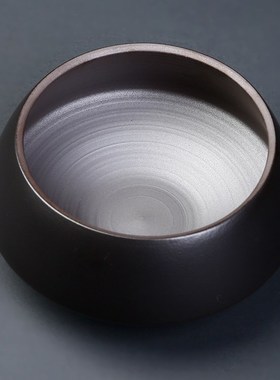 禅意黑色水培器皿无孔陶瓷花盆家用养铜钱草碗莲睡莲盆缸盆栽盆景