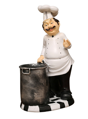 创意餐厅酒吧厨师小摆件造型厨房蛋糕饭店吧台酒柜家居装饰品摆设