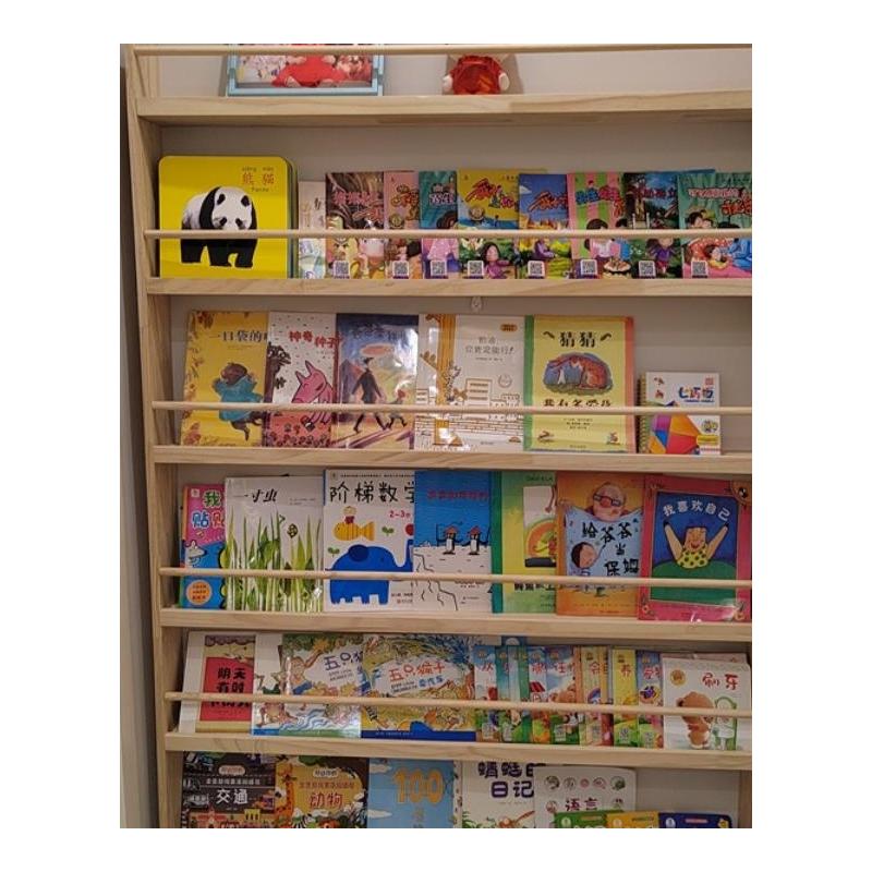 12CM实木儿童书架小型落地幼儿园书架绘本架收纳置物落地墙面阅读
