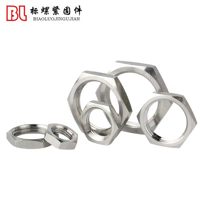 304 GB808不锈钢小六角特扁细牙螺母小对边超薄灯饰并螺帽M8-M24