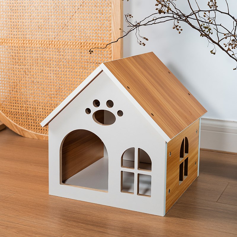 猫窝木质四季通用猫屋大号双层别墅猫产房室内换鞋床头柜木制房子