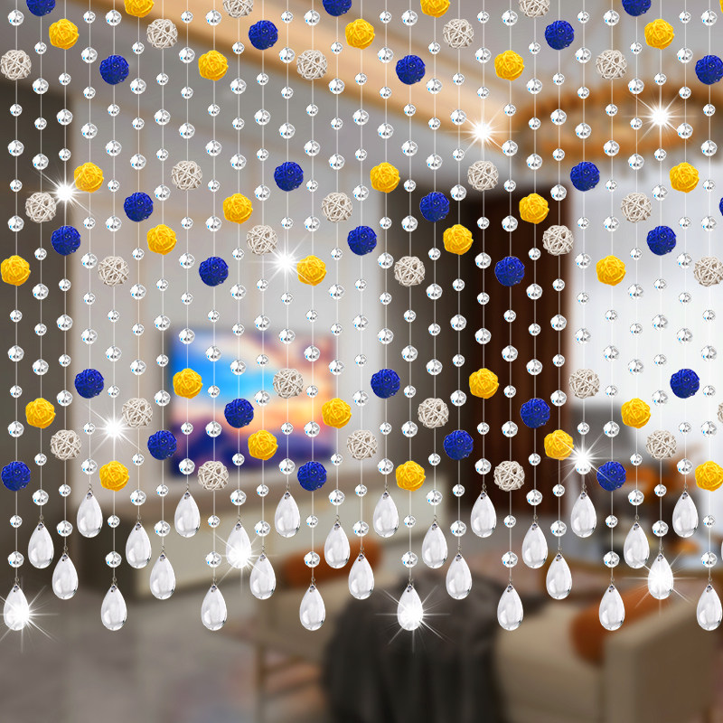 水晶珠帘隔断帘客餐厅玄关过道门帘卧室轻奢装饰家用网红帘免打孔