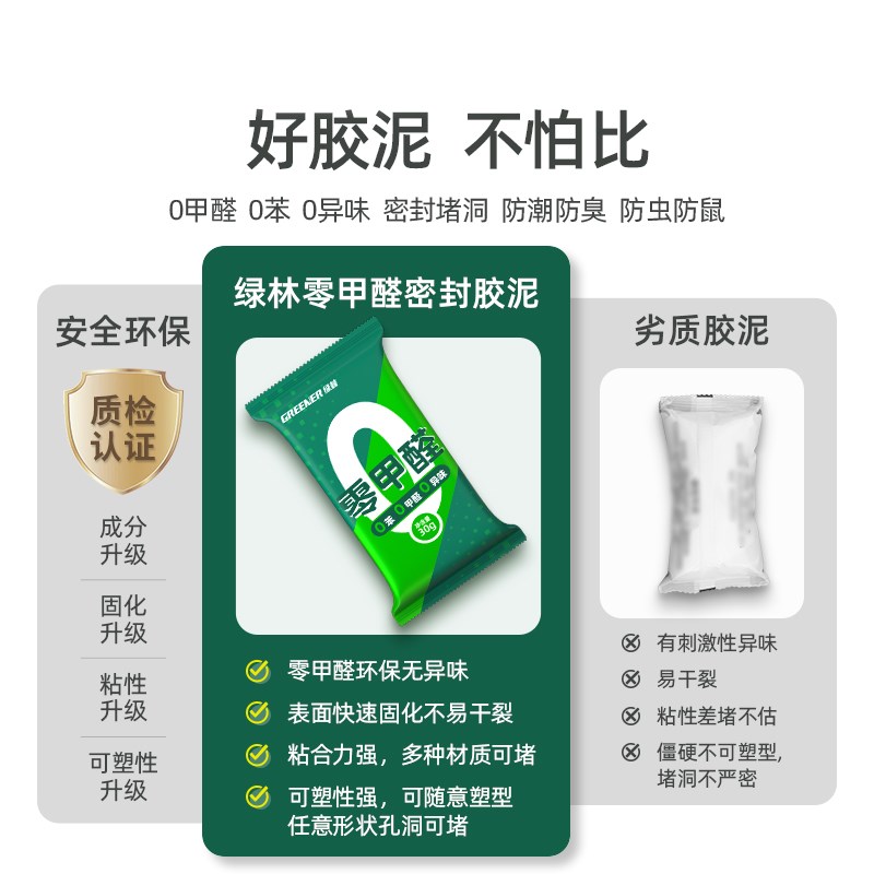 新款环保胶泥空调堵洞神器老鼠洞下水管道堵漏补墙缝塞白色零甲醛