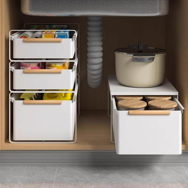 厨房水槽置物架多层收纳架窄缝拉篮深柜收纳分层调料架多功能收纳,电子元器件市场,其它元器件,淘宝优惠券,粉丝福利购,淘宝优惠卷