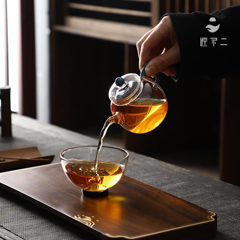 匠不二星空灵悦壶纯手工玻璃小茶壶家用高端带过滤耐高温泡茶壶