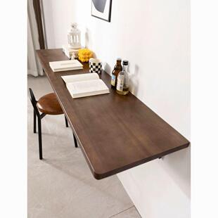 墙上长条壁挂式简易上桌实木书桌餐桌悬挂可折叠电脑桌小户型桌