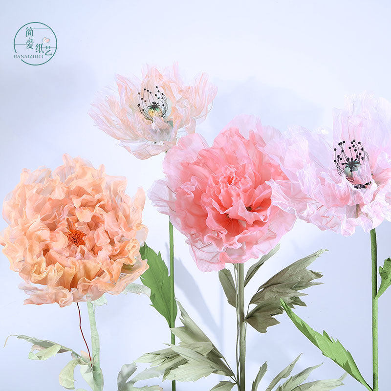 婚庆装饰花美陈橱窗装饰舞台布置机械花电动会动道具真丝花仿真花