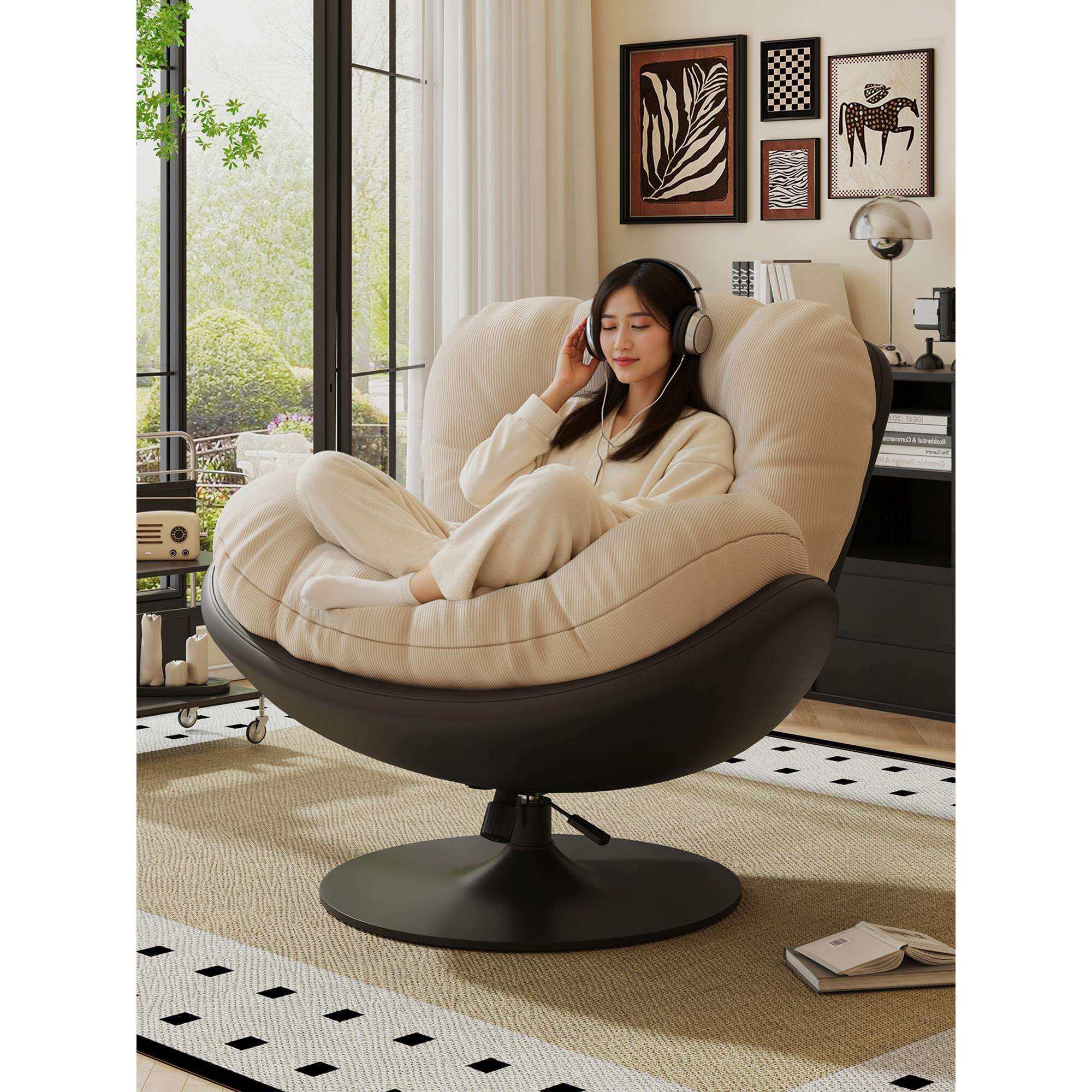懒人沙发可躺可睡单人沙发椅家用客厅阳台卧室休闲椅蛋壳椅摇摇椅